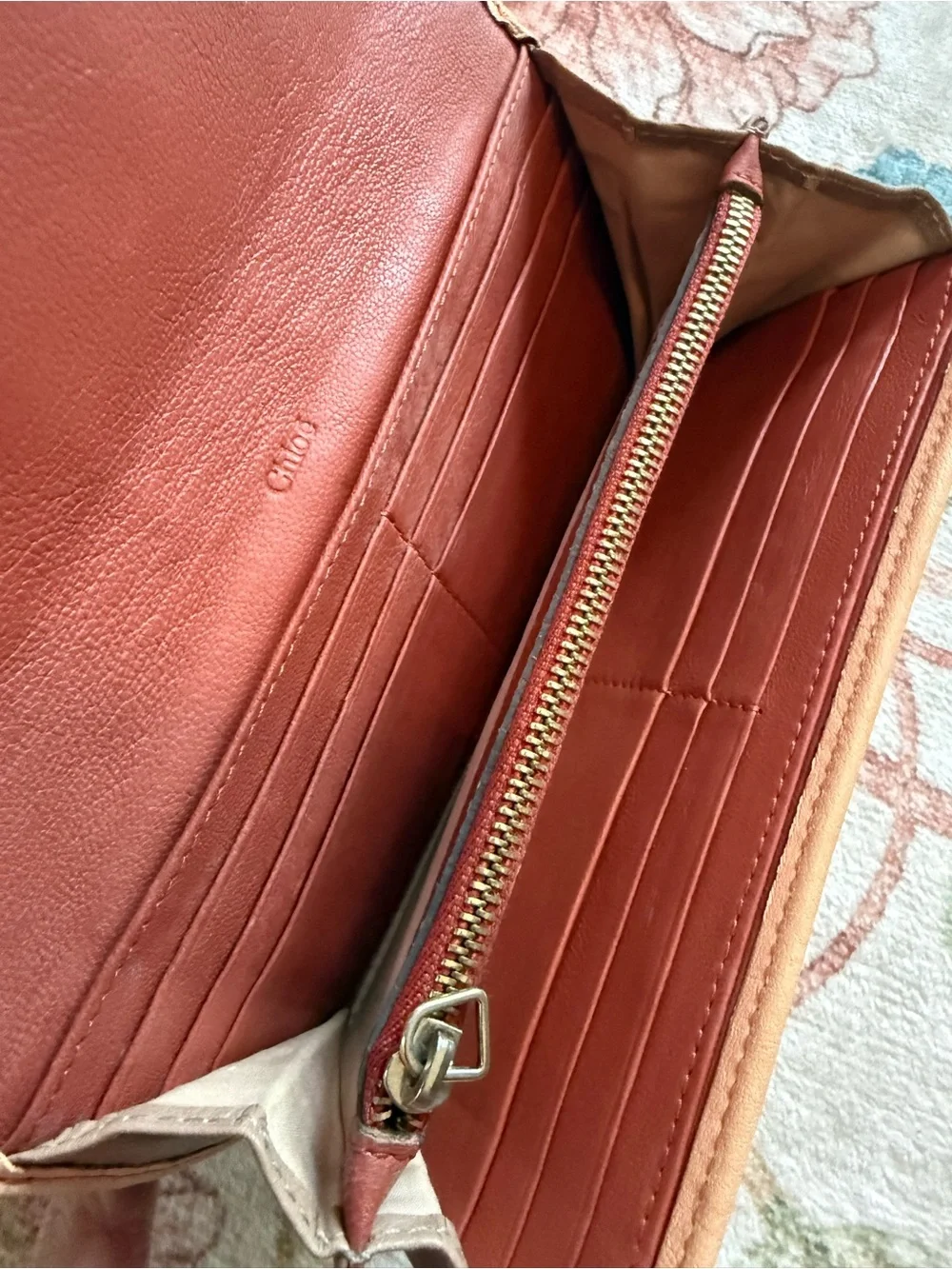 Chloe bow Leather Fold-Over Wallet